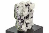 Amethyst Cluster with Calcite On Wood Base - Uruguay #100319-3